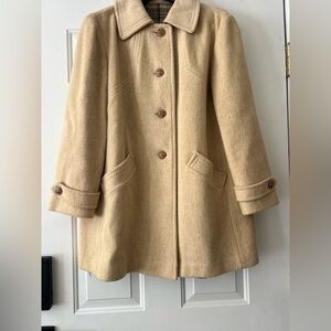 Elegant Tan Women's Wool Coat
